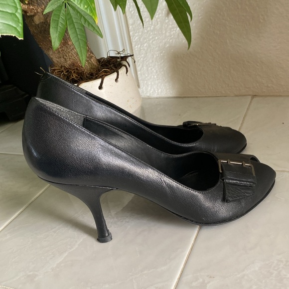 Martinez Valero peep toe heel with buckle - Picture 4 of 8